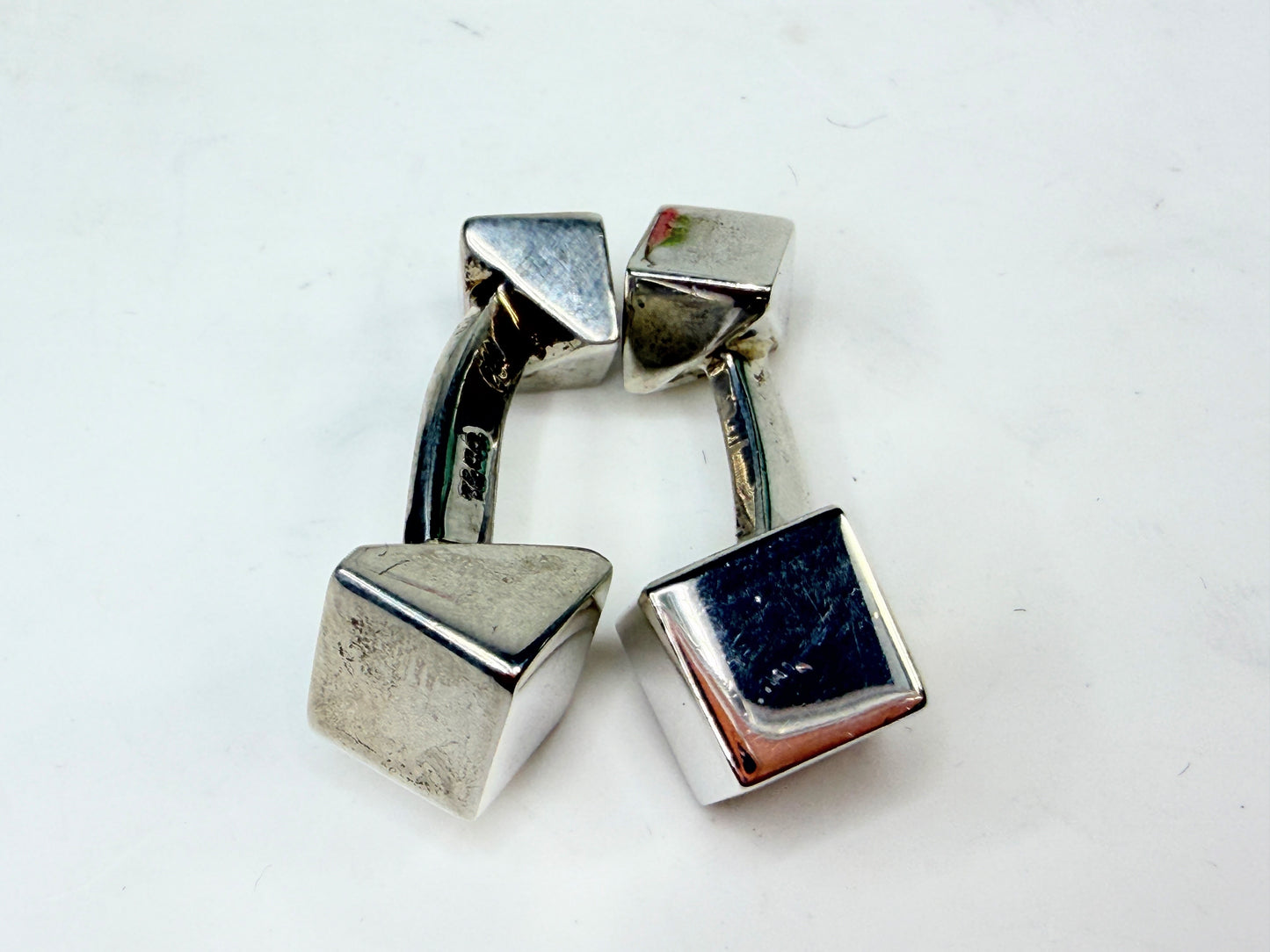 Vintage Tiffany Sterling Silver Architectural Cube Cufflinks Frank Gehry SS236