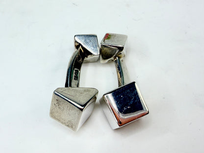 Vintage Tiffany Sterling Silver Architectural Cube Cufflinks Frank Gehry SS236