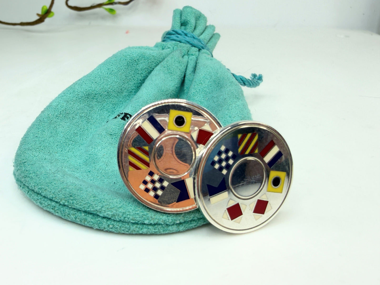 Vintage Tiffany & Co Sterling Nautical Flag Cufflinks SS237