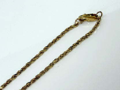 14K Yellow Gold 1.5mm Rope Chain Bracelet 7"-7.25" 1.5g JR2210