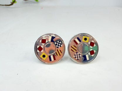 Vintage Tiffany & Co Sterling Nautical Flag Cufflinks SS237