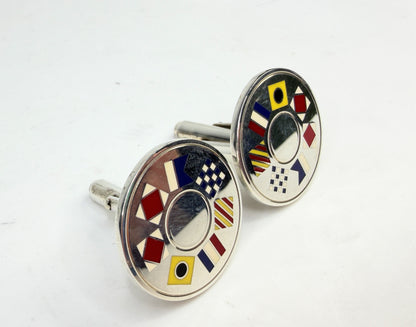 Vintage Tiffany & Co Sterling Nautical Flag Cufflinks SS237