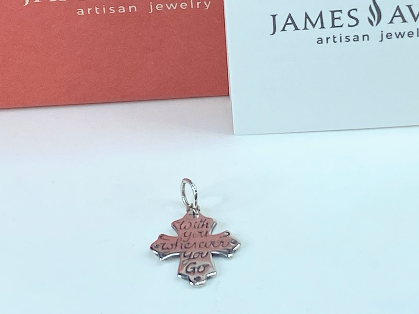 James Avery Sterling His promise "With You Wherever You Go Cross" Charm JR856
