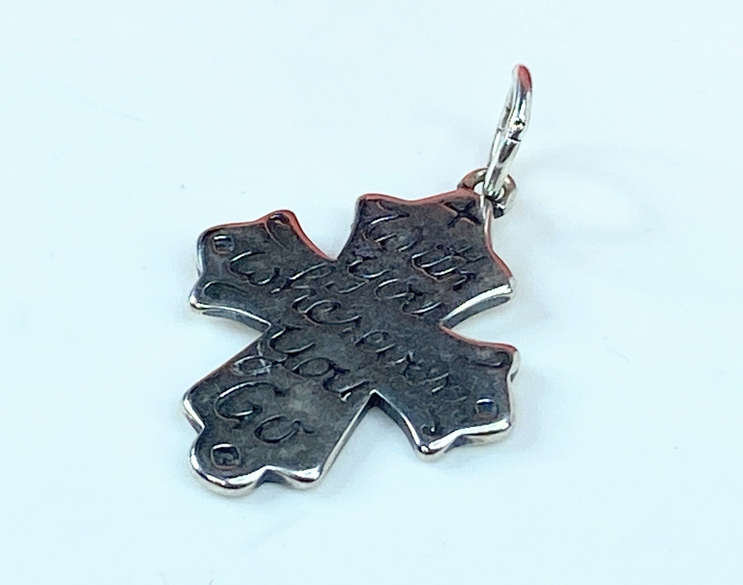 James Avery Sterling His promise "With You Wherever You Go Cross" Charm JR856