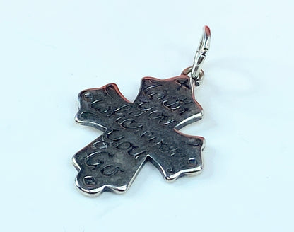 James Avery Sterling His promise "With You Wherever You Go Cross" Charm JR856