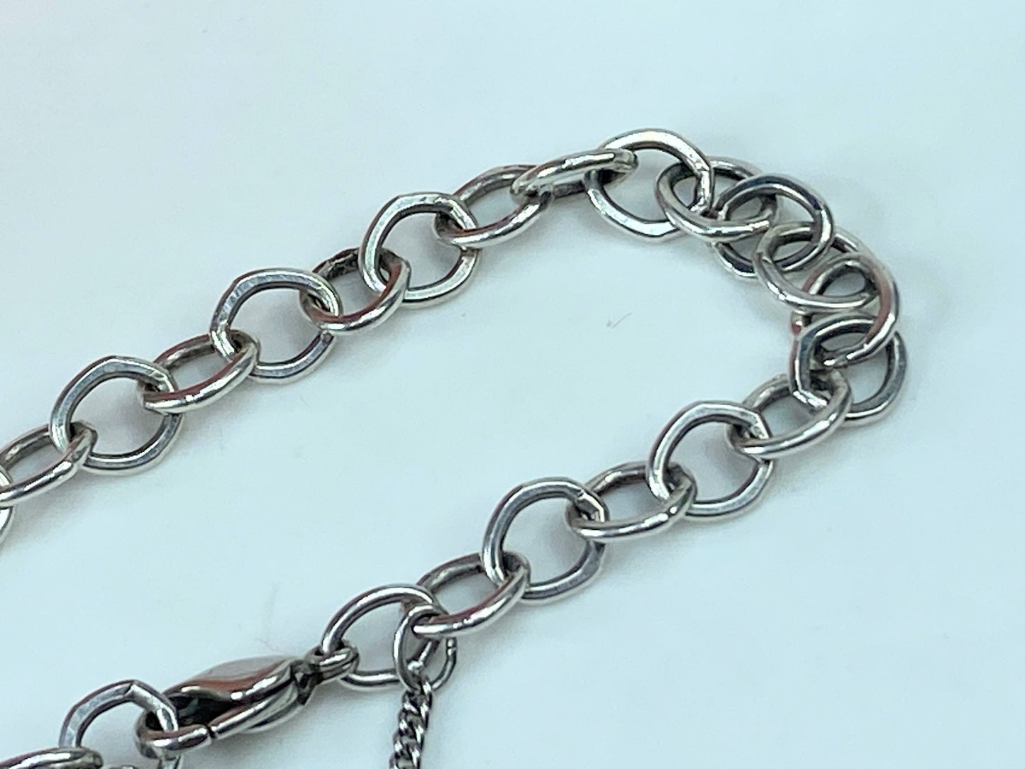 James Avery Forged 6.5mm Sterling Silver Link Charm Bracelet 8.1g 7.5" JR864