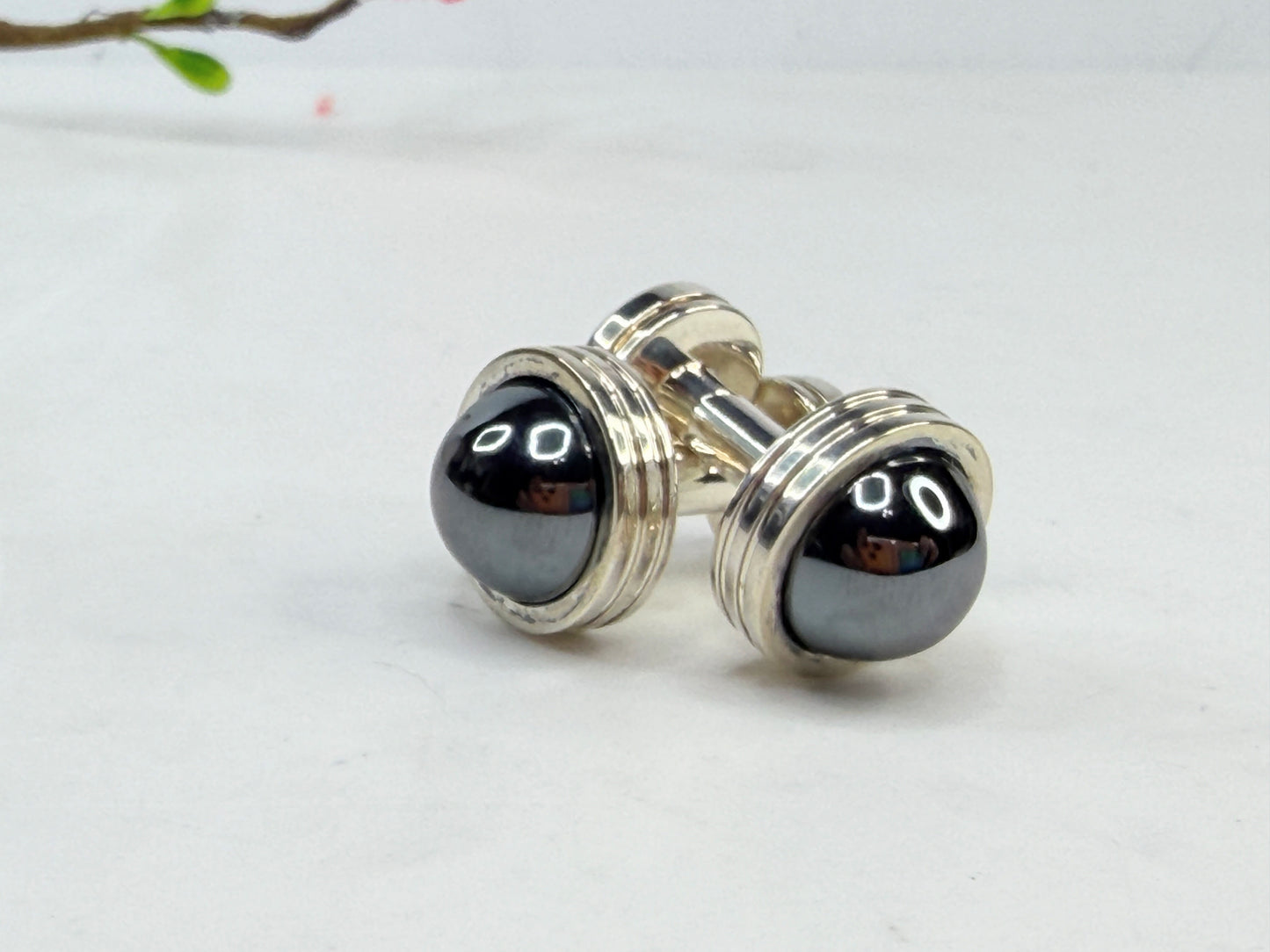 Tiffany & Co. Paloma's Groove Hematite Cufflinks SS238