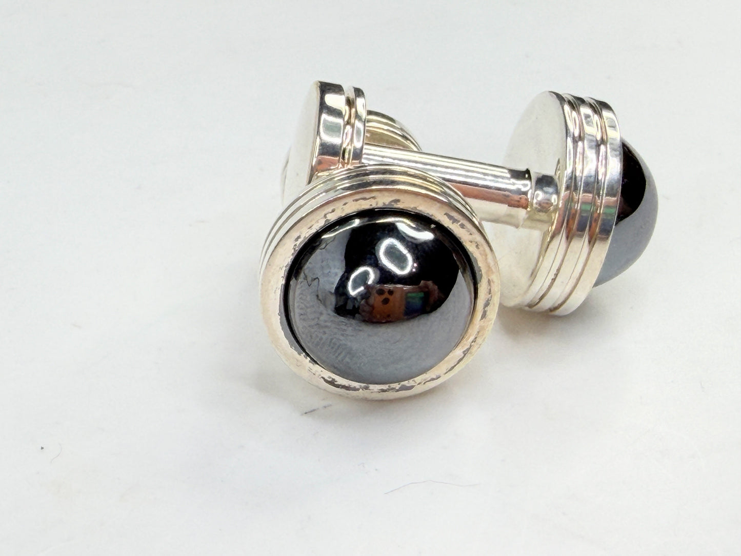 Tiffany & Co. Paloma's Groove Hematite Cufflinks SS238