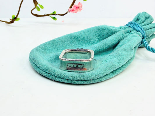 Vintage Tiffany 1837 Square Ring 925 Size 6 JR1408