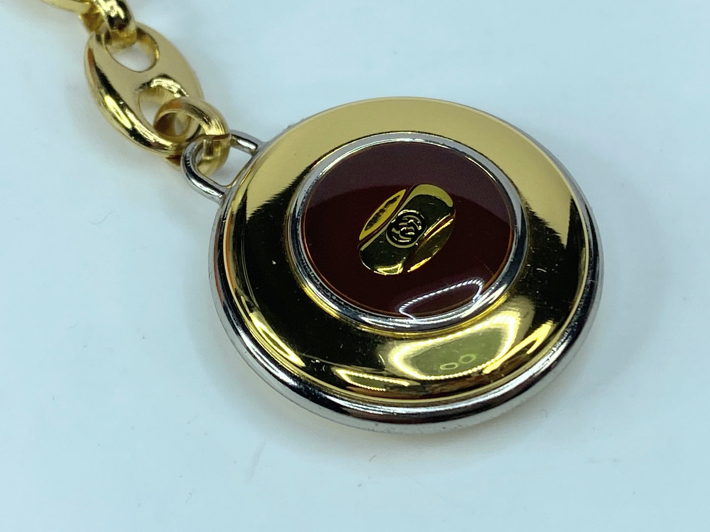 GUCCI Keyring Keychain Bag Charm GG logo gold silver new in box GS575