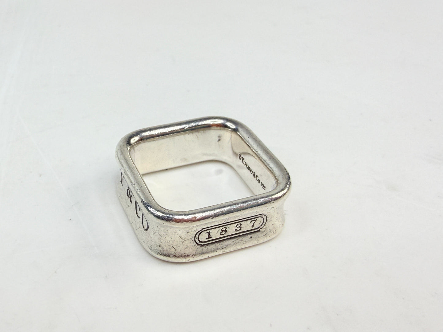 Vintage Tiffany 1837 Square Ring 925 Size 6 JR1408