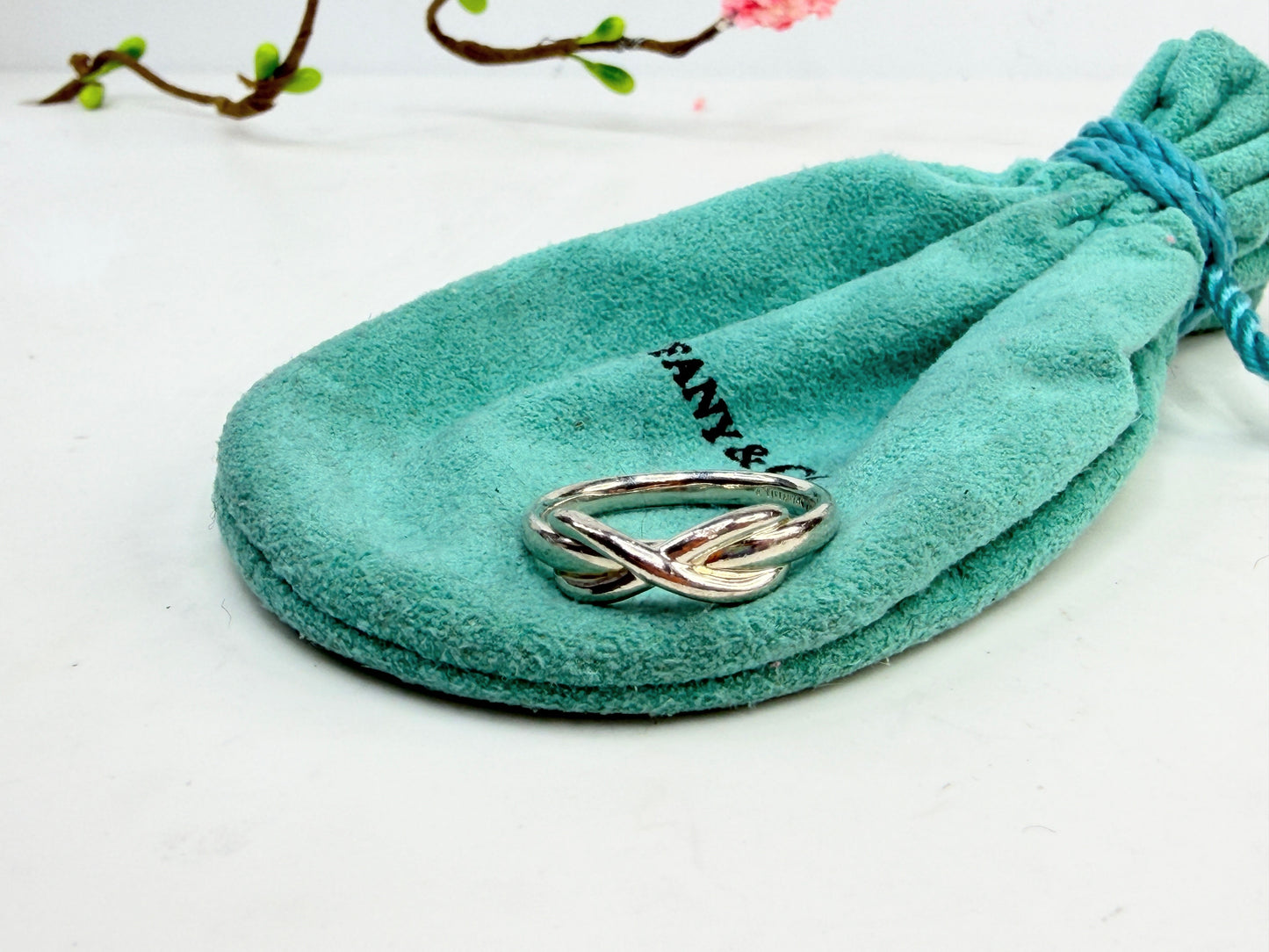 Tiffany Elsa Peretti Sterling Knot Band Ring Sz6.25 JR1409