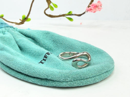 Vintage Tiffany & Co Elsa Peretti Wave Ring 925 JR1410