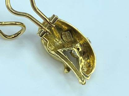 Italy Designer 18K gold enamel diamond Running Panther motif suite