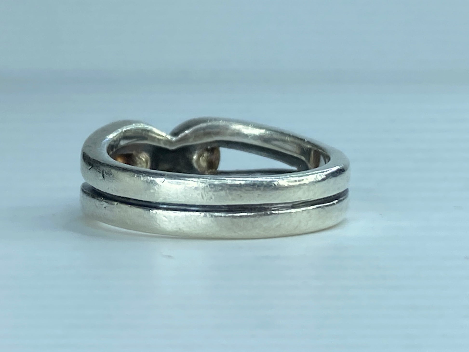 James Avery Sterling Silver & 14k Yellow Gold Ring 8.5g s8.75 with box JR239