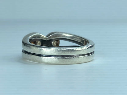 James Avery Sterling Silver & 14k Yellow Gold Ring 8.5g s8.75 with box JR239