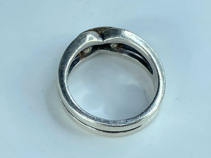 James Avery Sterling Silver & 14k Yellow Gold Ring 8.5g s8.75 with box JR239
