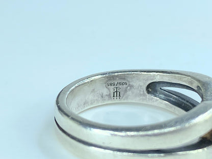 James Avery Sterling Silver & 14k Yellow Gold Ring 8.5g s8.75 with box JR239