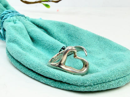 Tiffany Elsa Peretti Open Heart Ring Silver Sz6 JR1411