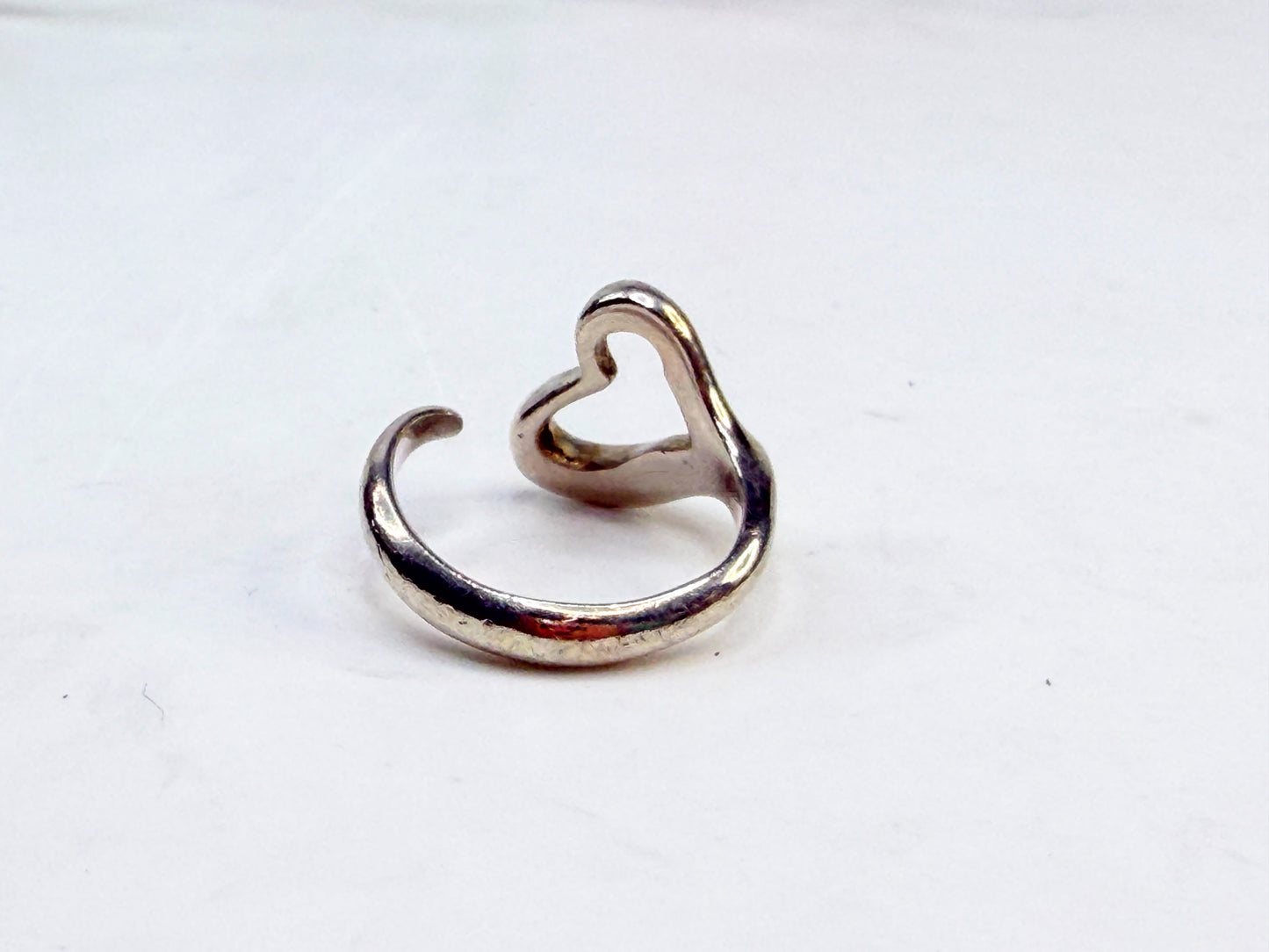 Tiffany Elsa Peretti Open Heart Ring Silver Sz6 JR1411