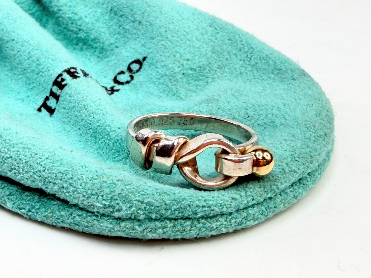 Vintage Tiffany Paloma Picasso Love Knot Ring 925 750 JR1412