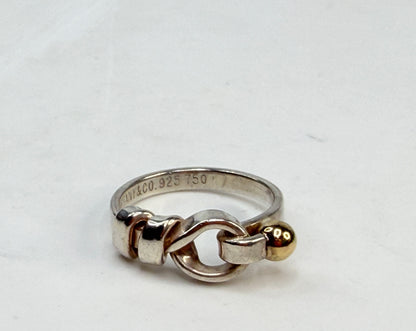 Vintage Tiffany Paloma Picasso Love Knot Ring 925 750 JR1412