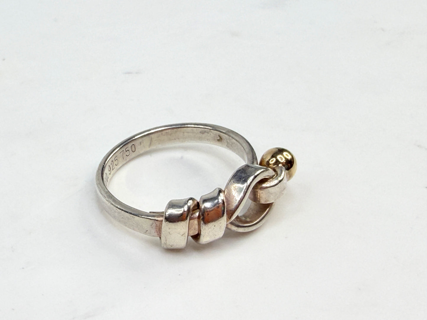 Vintage Tiffany Paloma Picasso Love Knot Ring 925 750 JR1412