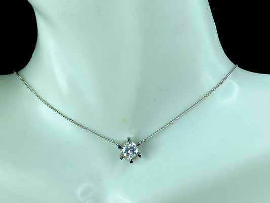 Platinum 0.49ct Round brilliant Solitaire Diamond necklace 1