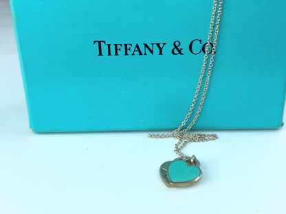 Tiffany & Co. Return To Tiffany Blue Double Heart Pendant in 925 Sterling JR9728