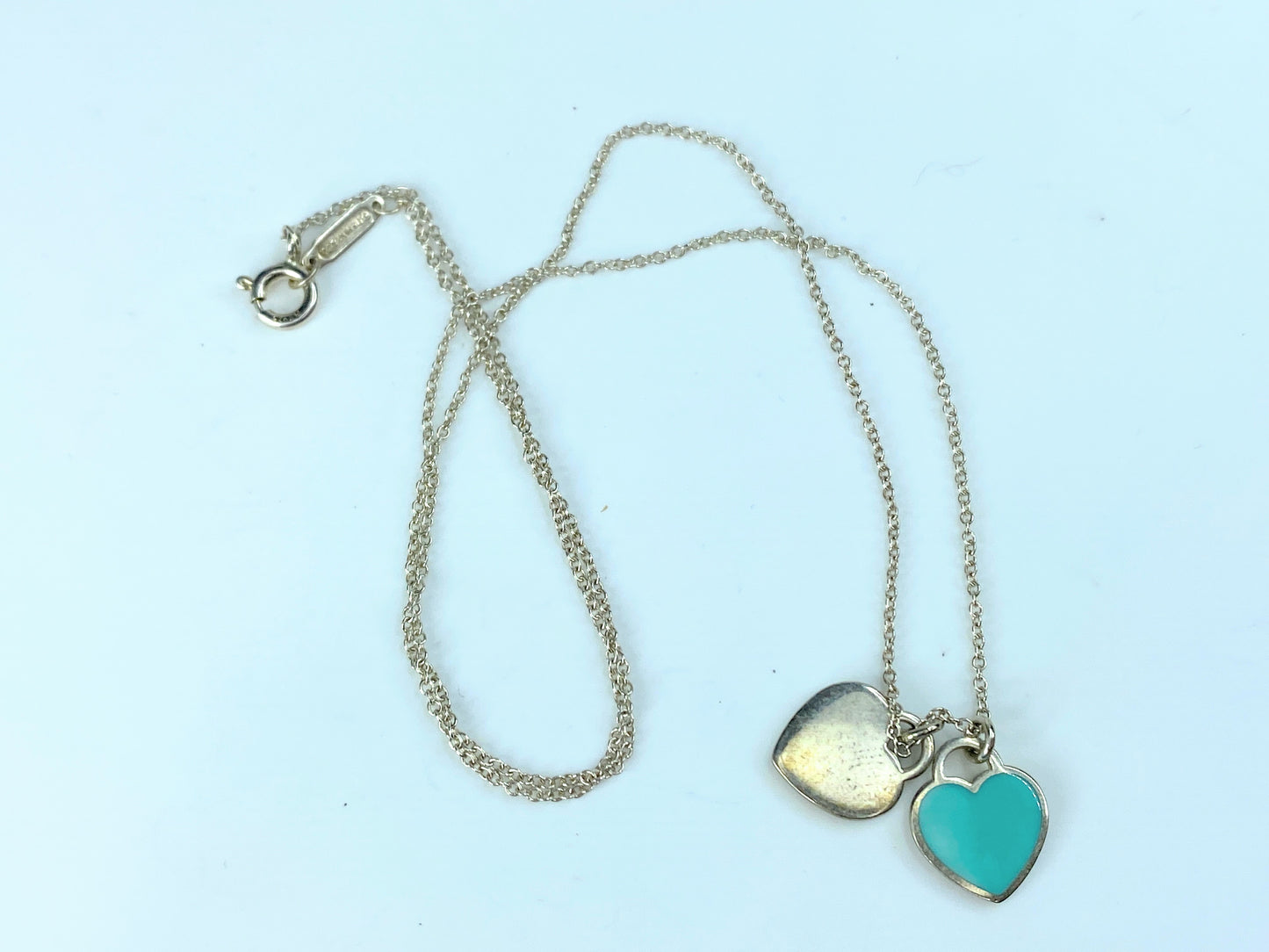 Tiffany & Co. Return To Tiffany Blue Double Heart Pendant in 925 Sterling JR9728