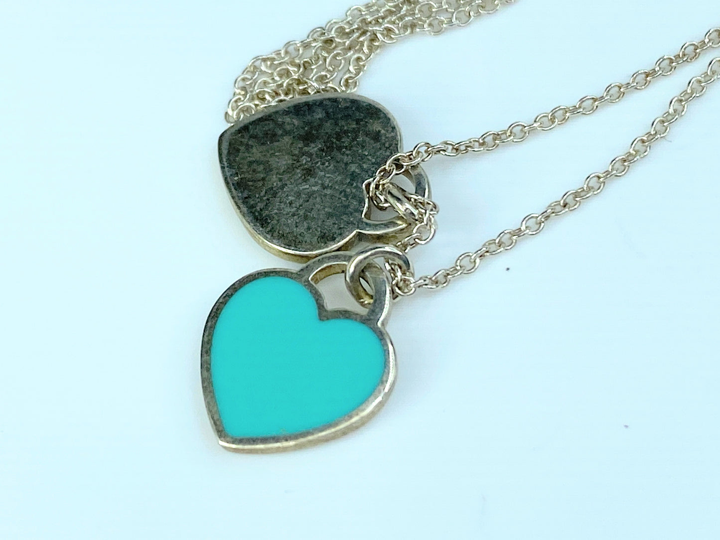 Tiffany & Co. Return To Tiffany Blue Double Heart Pendant in 925 Sterling JR9728