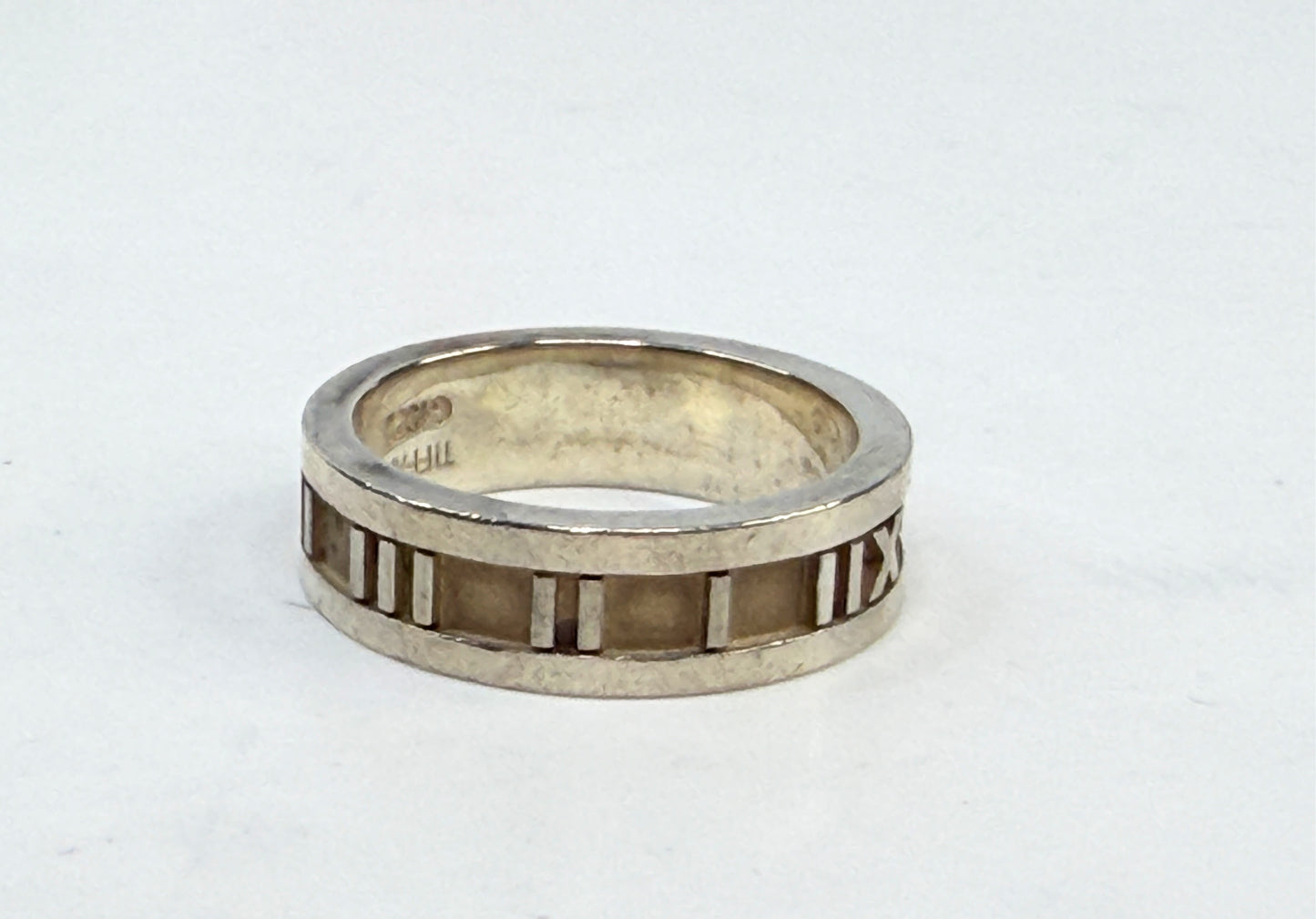 Tiffany 7.0mm Atlas Ring 1995 Sterling Silver Roman Sz7 JR1427