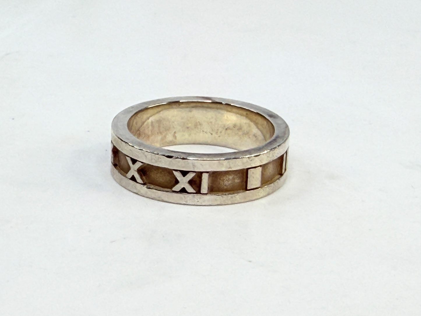 Tiffany 7.0mm Atlas Ring 1995 Sterling Silver Roman Sz7 JR1427