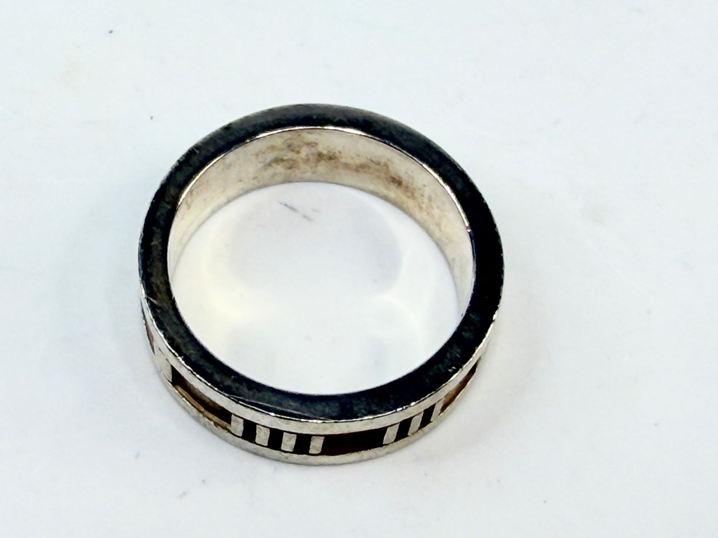 Tiffany 7.0mm Atlas Ring 1995 Sterling Silver Roman Sz7 JR1427