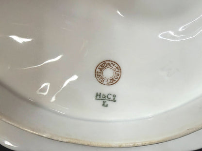 Antique Haviland Limoges Turkey Oyster Plate Raspberry Pink Gold A1240