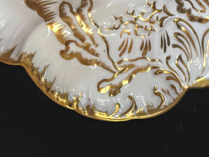 Antique CFH GDM Limoges France Heavy Gold Gilt Oyster Plate 8.75" A1241
