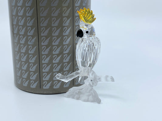 Swarovski Crystal Cockatoo Figurine 3" Feathered Friends Series w/box S139