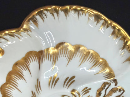 Antique CFH GDM Limoges France Heavy Gold Gilt Oyster Plate 8.75" A1241