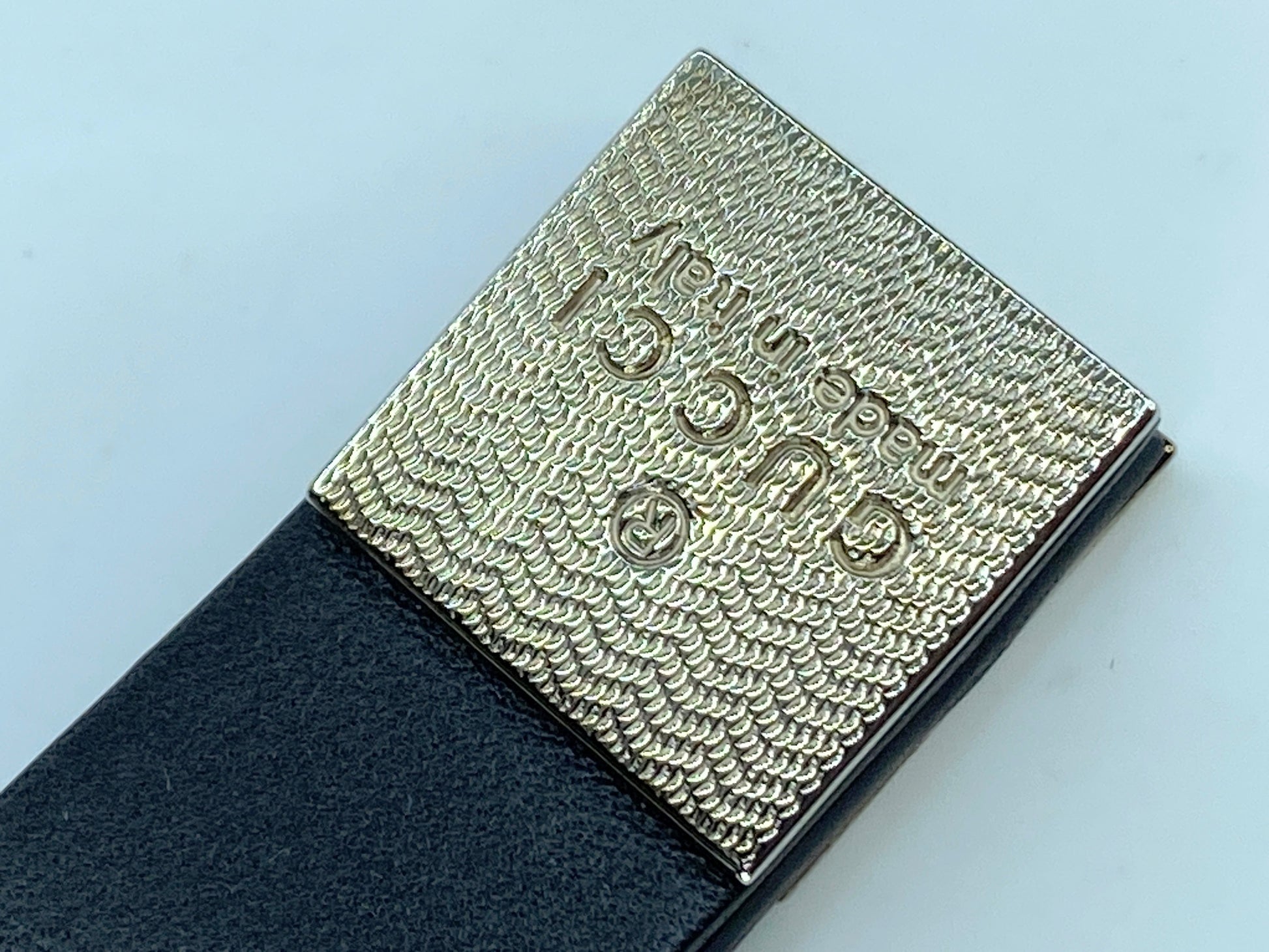 Gucci black Leather silvertone Keyring with original seal and box GS296