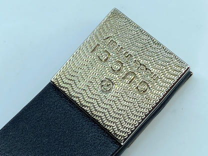Gucci black Leather silvertone Keyring with original seal and box GS296