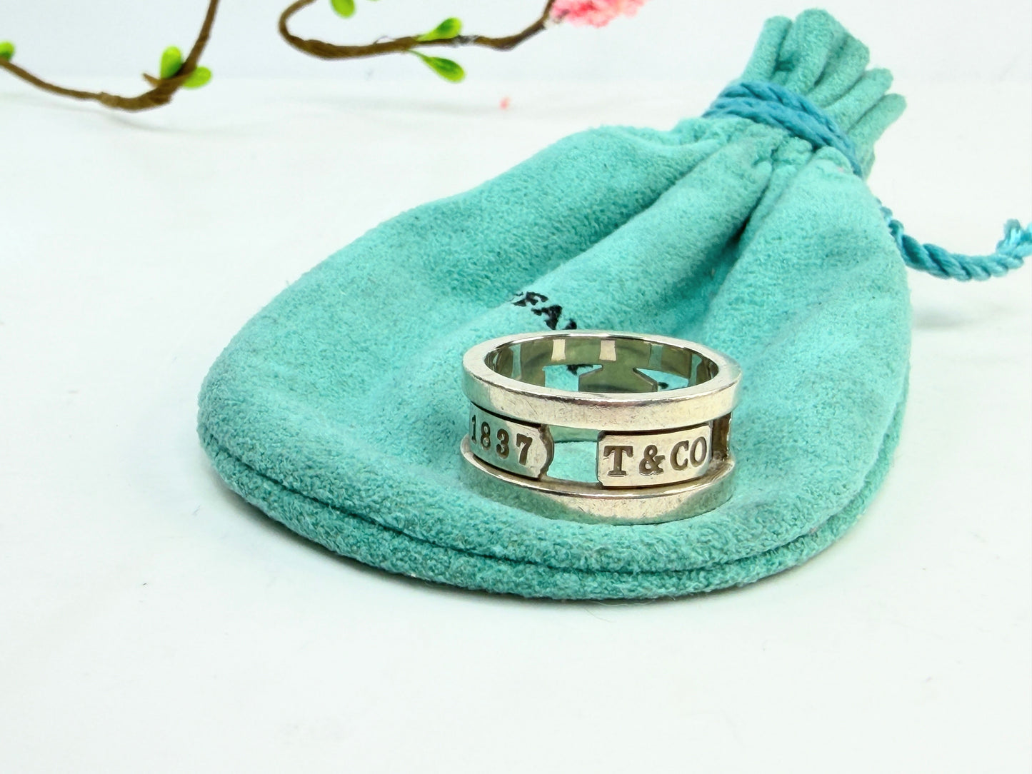 Tiffany & Co 1837 Atlas Cutout Ring Sterling Silver JR1418