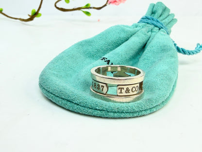 Tiffany & Co 1837 Atlas Cutout Ring Sterling Silver JR1418