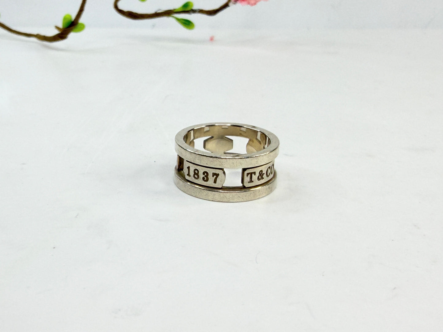 Tiffany & Co 1837 Atlas Cutout Ring Sterling Silver JR1418