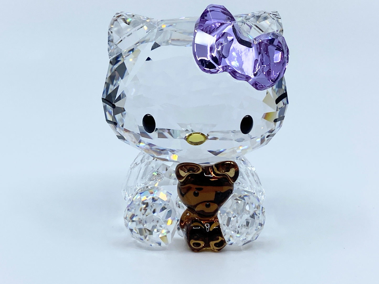 Swarovski Purple Bow Brown Bear Hello Kitty Figurine mint in box S141