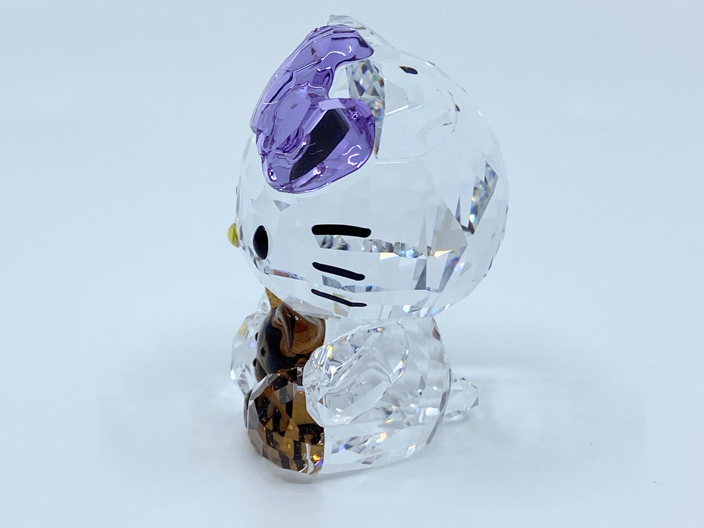 Swarovski Purple Bow Brown Bear Hello Kitty Figurine mint in box S141