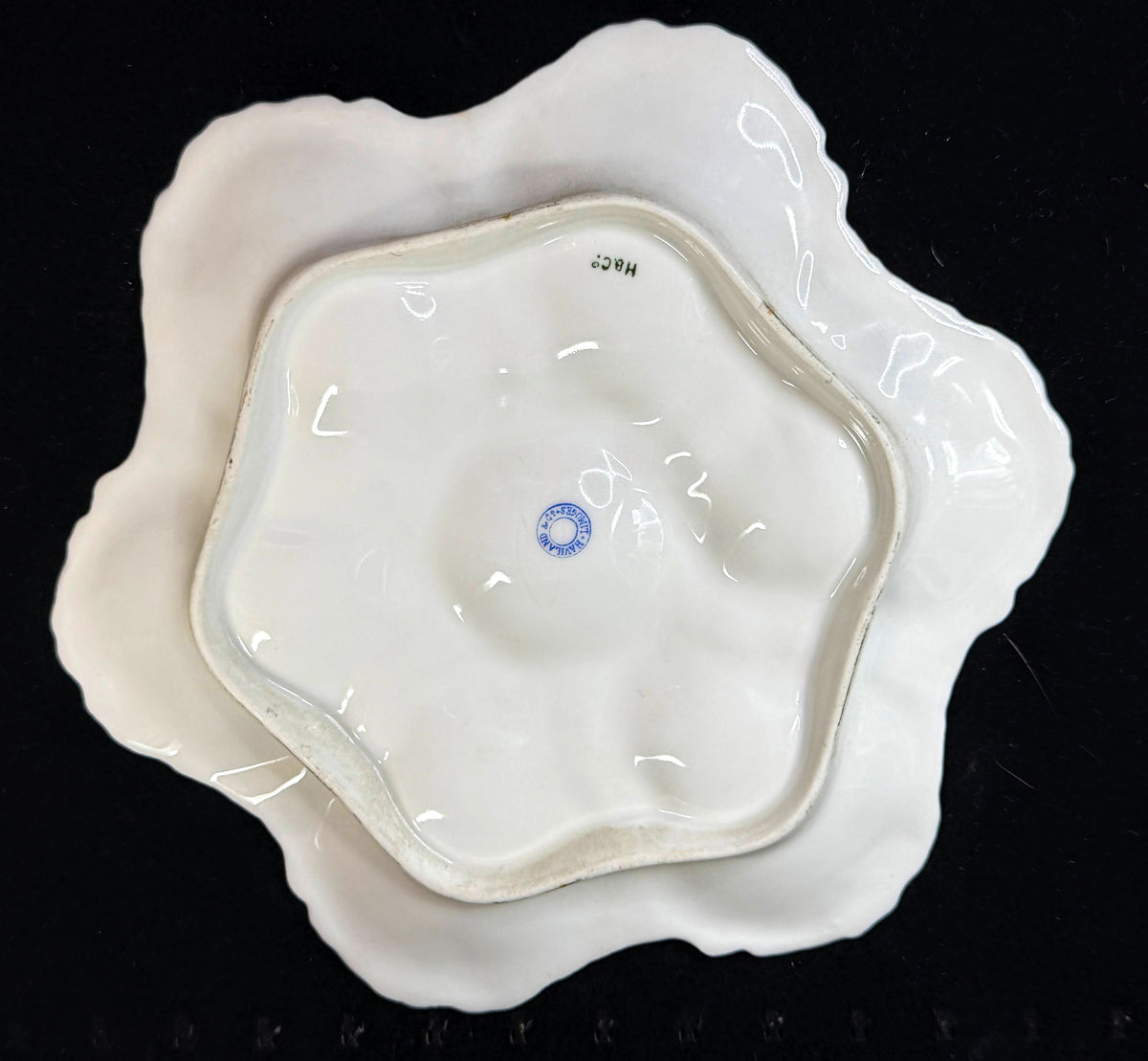 Antique Haviland Limoges 6-Well Oyster Plate Pink & Purple Floral A1243