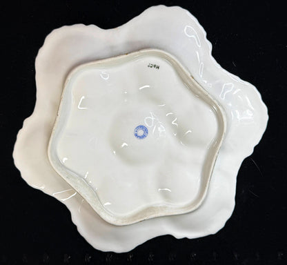 Antique Haviland Limoges 6-Well Oyster Plate Pink & Purple Floral A1243