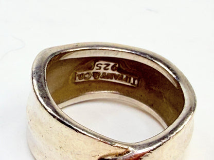 Vintage Tiffany Wavy Leaf Ring Sterling Silver Sz6 JR1419