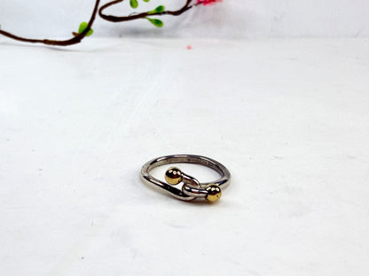 Tiffany & Co Elsa Peretti Hook Eye Ring 925 18K Sz7 JR1421