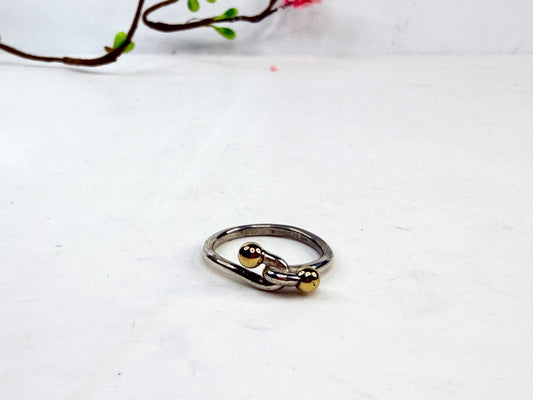 Tiffany & Co Elsa Peretti Hook Eye Ring 925 18K Sz7 JR1421